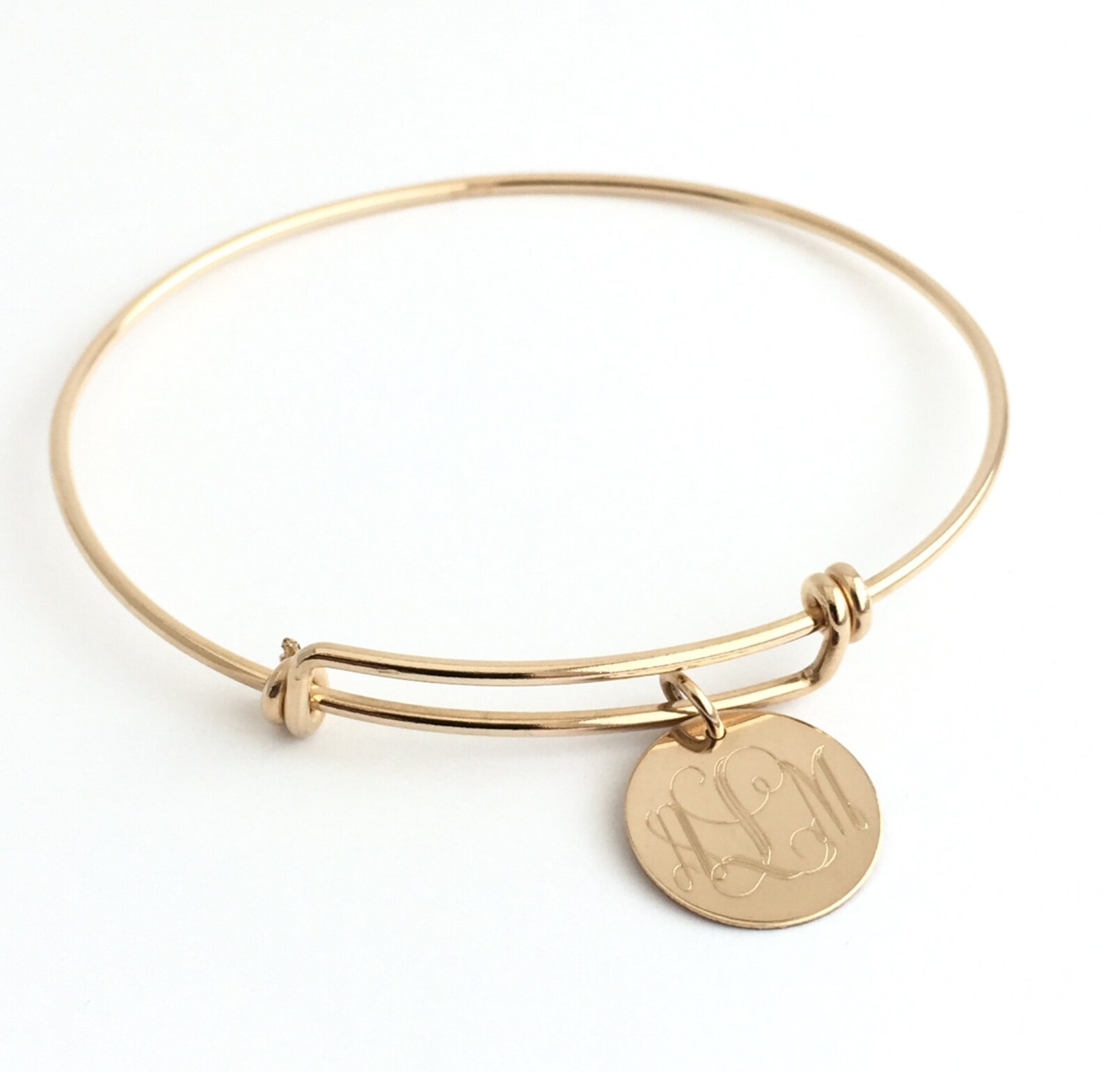 Gold Expandable Charm Bracelet Personalized or Gold Etsy