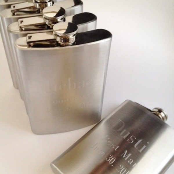 Engraved Flasks for Groomsman, Set
