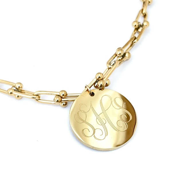 Horseshoe Link Necklace Etsy