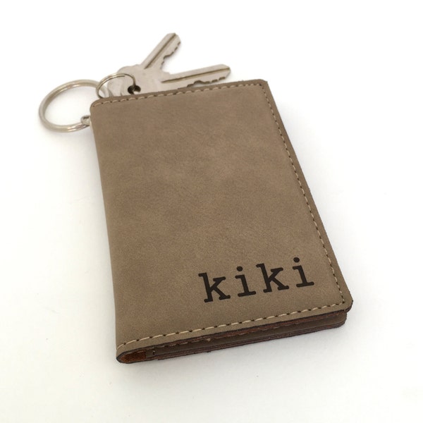 Personalized ID Holder Keychain Wallet, Christmas Present Stock Stuffer, Christmas Gift Ideas, Monogram Keychain for Women, Monogram Wallet
