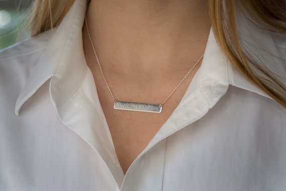 Sterling silver coordinate bar necklace clearance