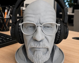 Heisenberg-Inspired Headphone Stand | Breaking Bad Style Desk Decor | 3D Printed Headset Holder | Gamer & Office Organizer