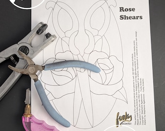 Pobierz cyfrowy wzór witrażu Rose Shears w formacie PDF
