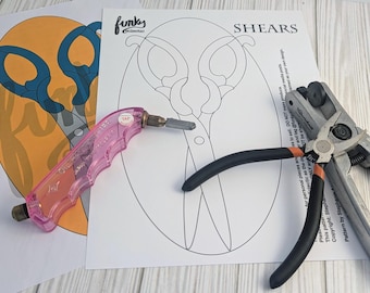 Shears, digital PDF download stained glass pattern, scissors