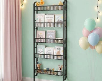 Slim 5-Tier Behind-Door Bathroom Organizer Rack | Space-Saving Vertical Storage Shelf for Toiletries, Towels, Cosmetics & Home Essentials