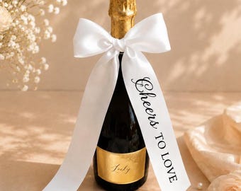 Personalized Ornaments, Wedding Celebratory Ribbon Bows, Customized Bow Decorations, Champagne Bottle Decorations, Wedding Party Decorations