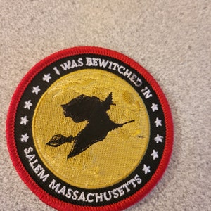 Witch on Broom Embroidered Patch,  Salem Ma, Halloween, Witch City