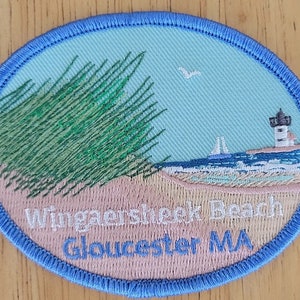 Wingaersheek Beach,  Gloucester  Ma, Embroidered Patch, Lighthouse