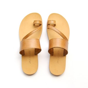 Women leather sandals, Greek sandals, Armonia sandals, Camel sandals, Gladiator sandals, Toe ring sandals, Brown sandals
