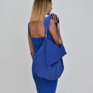Blaue wildledertasche Clearance