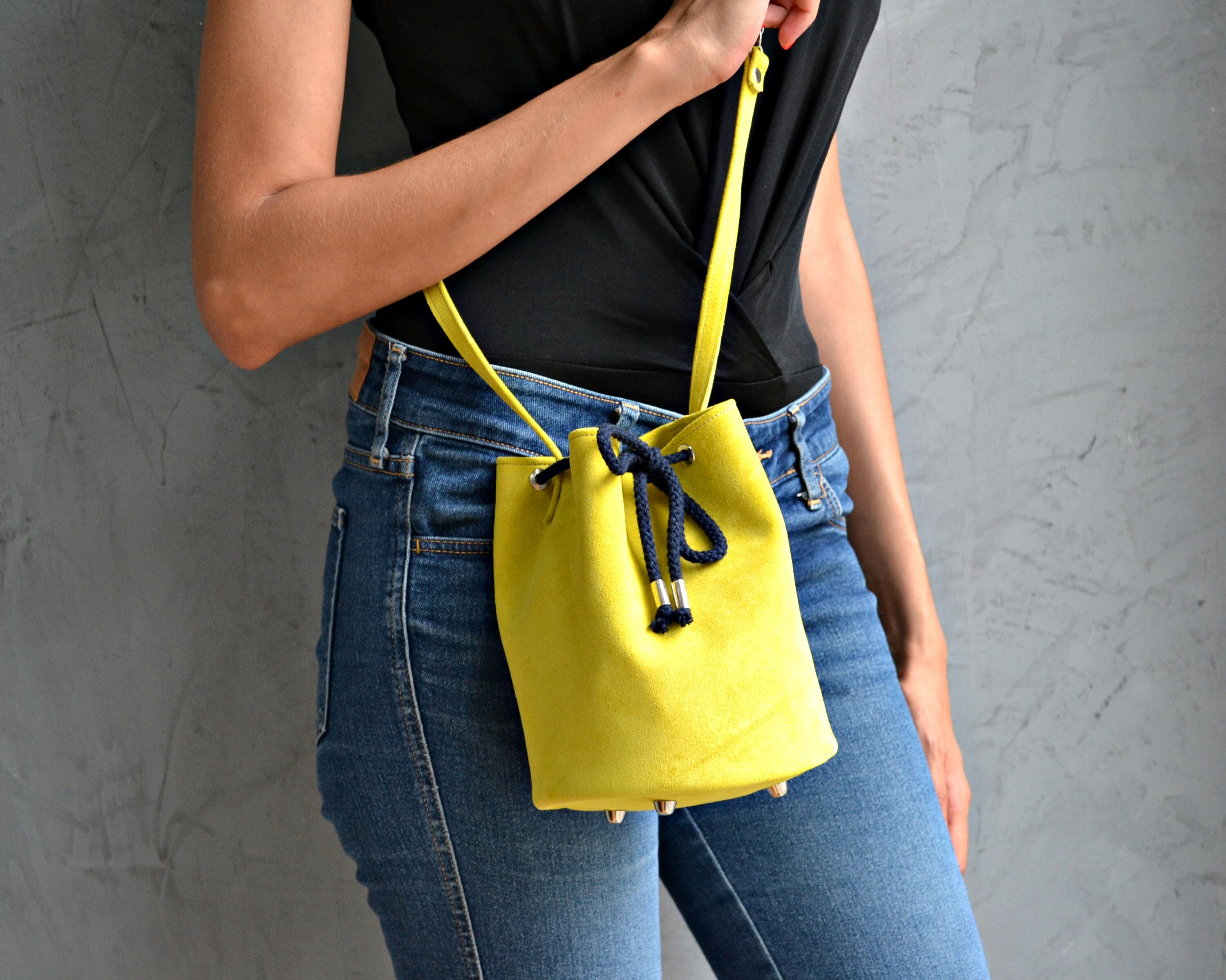 mustard yellow leather bag