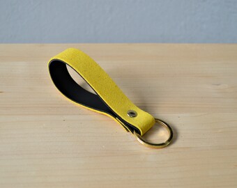 Suede Leather Keychain: Colorful Italian Leather Key Ring