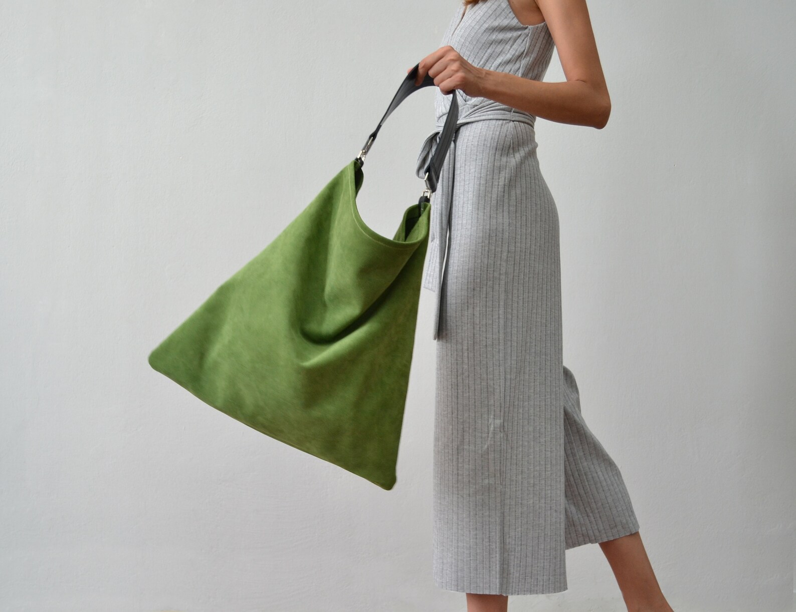 Akathi Wasabi Bag Green Leather Shopper Bag Green Large Etsy