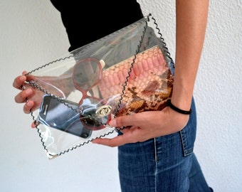 Bolso de mano de PVC transparente: bolso transparente impermeable hecho a mano