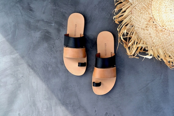 Sandalias de piel para mujer sandalias griegas sandalias | Etsy México