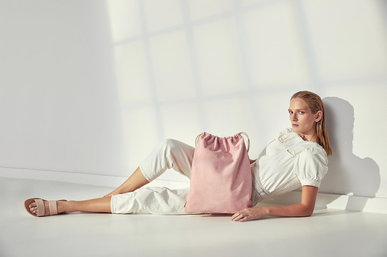 Pink leather bag Pink leather backpack Pink women/'s backpack Simoni soft leather backpack Pink suede backpack Pink large backpack