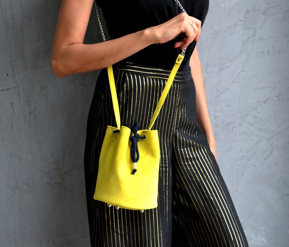 yellow bucket purse