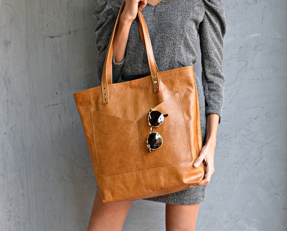 camel handbag leather