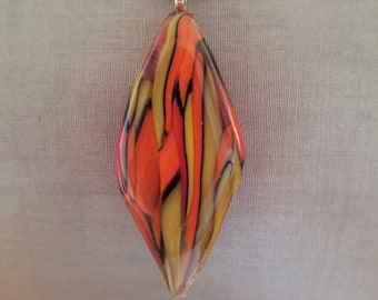 Abstract Orange Glass Pendant