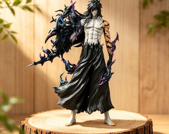 Mugetsu Ichigo Statue, Bleach Ichigo Kurosaki Figure, Anime GK Collectible Model, Soul Reaper Figure, Desktop Decor Gift