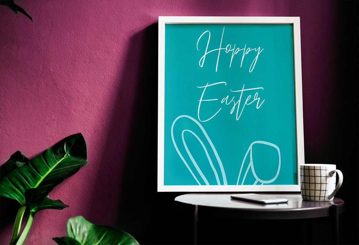 Easter Decor Hoppy Easter Happy Easter Easter Wall Art Etsy UK