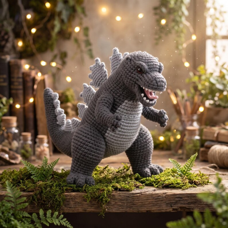 Kaiju Dragon Amigurumi Crochet Pattern PDF | Monster Dinosaur Plush ...
