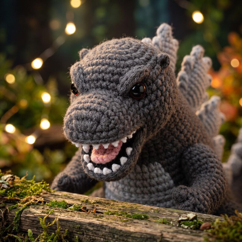 Kaiju Dragon Amigurumi Crochet Pattern PDF | Monster Dinosaur Plush ...