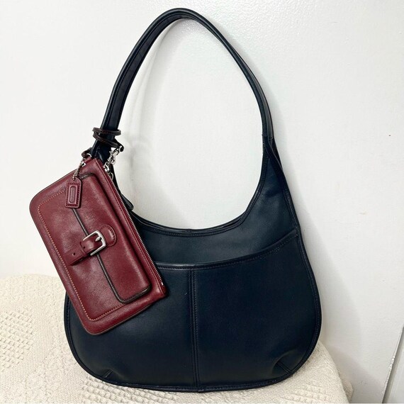 Y2K Vintage Coach Hamptons Large Skinny Wristlet 7734 Burgundy 