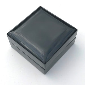 1 x small 2.25&quot; / 6cm stud earring small necklace gift box luxury quality gloss black jewellery hinged case