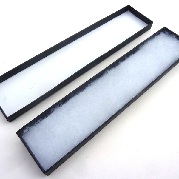4 x Matt black long bracelet jewelry gift boxes presentation jewellery boxes - 8" x 1.5" x 1"