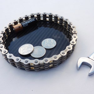 Bikers carbon fibre fiber desk accessory, office organizer valet tidy, loose coin tray, mans guys cycling cyclist bike gift