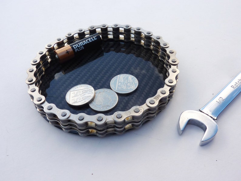 Bike chain carbon fiber desk tidy office organiser loose | Etsy
