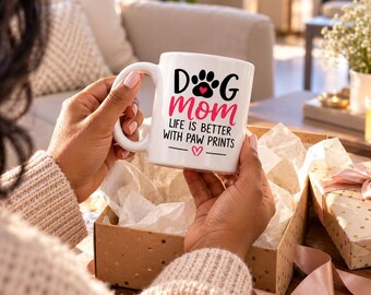 Dog Mom Life Is Better With Paw Prints Mug