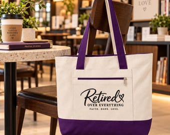 Retired Busy Doing Nothing Quote Zippered Canvas Tote