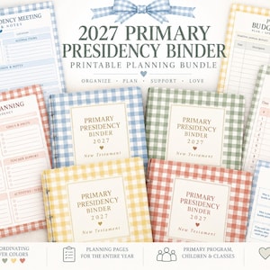 Primärpräsidentschaftsordner 2027 | LDS-Planer für das Neue Testament | Druckbares Organisationspaket für die Primärorganisation
