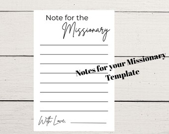 Missionary Thank You Card Template | Editable Canva Notes (Printable)