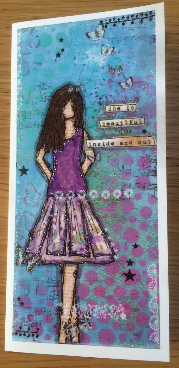 She is beautiful inside and out Greetings card Etsy
