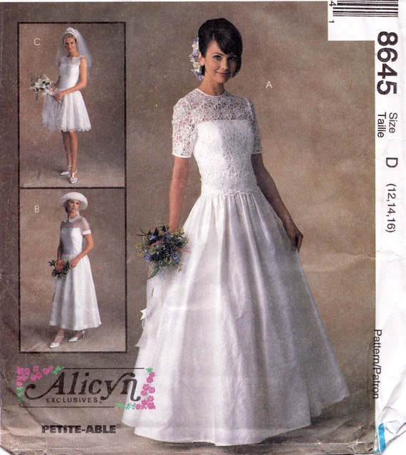 Ff Mccalls 8645 Wedding Dress Pattern Alicyn Exclusives Etsy
