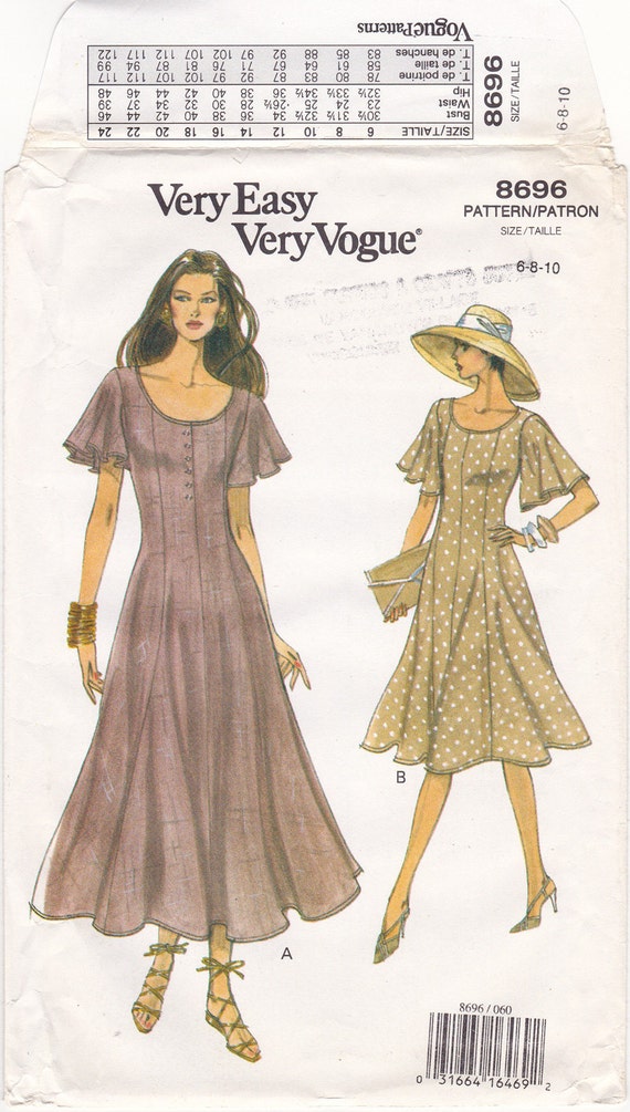 FF Vogue 40 Dress Pattern Flutter Sleeves Princess Seams Etsy Awesome Princess Seam Dress Pattern FF Vogue 40 Dress Pattern Flutter Sleeves Princess Seams Etsy Awesome Princess Seam Dress Pattern