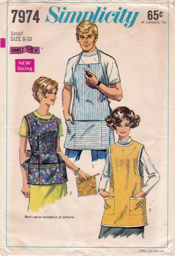 LOVELY VTG 1950s MEN /& WOMENS APRONS /& POTHOLDER Sewing Pattern SMALL