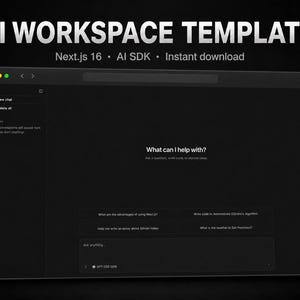 AI Chat Workspace Template | Next.js 16, Vercel AI SDK Source Code