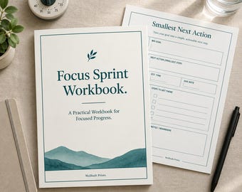 Focus Sprint Workbook Printable | Procrastination Reset, Deep Work Planner, Task Breakdown PDF