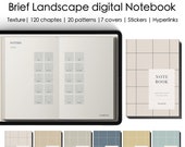 Blue Landscape Digital Notebook: Goodnotes Notability Template (PDF)