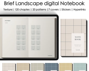 Caderno Digital Blue Landscape: Modelo de Notabilidade do Goodnotes (PDF)