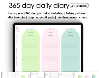 Diário Digital sem Data: Modelo Goodnotes para iPad (PDF)