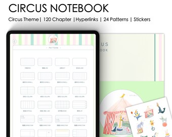 Caderno Digital Circus: Modelo Goodnotes para iPad (PDF)