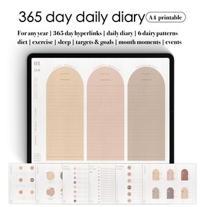 Undated Digital Daily Diary: Goodnotes Notability Template (PDF)