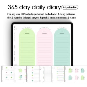 Undated Digital Daily Diary: Goodnotes iPad Template (PDF)