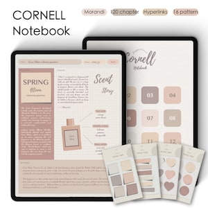 Digitales Cornell Notizbuch: Morandi-Stil, 120 Kapitel (PDF)
