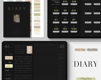 Diário Digital Sem Data: Calendário de 365 Dias para Goodnotes, Notability (PDF)